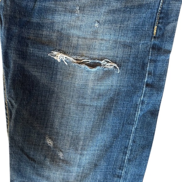American Eagle AEO Slim Distressed Jean Sz 29X31”Blue 100% Cotton Whisker Detail - Picture 4 of 8